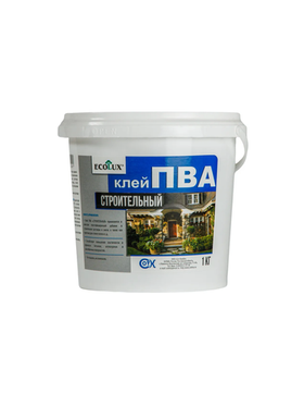 Клей ПВА строительный, добавка в строительные растворы и смеси, грунтовка, Ecolux, 1 кг