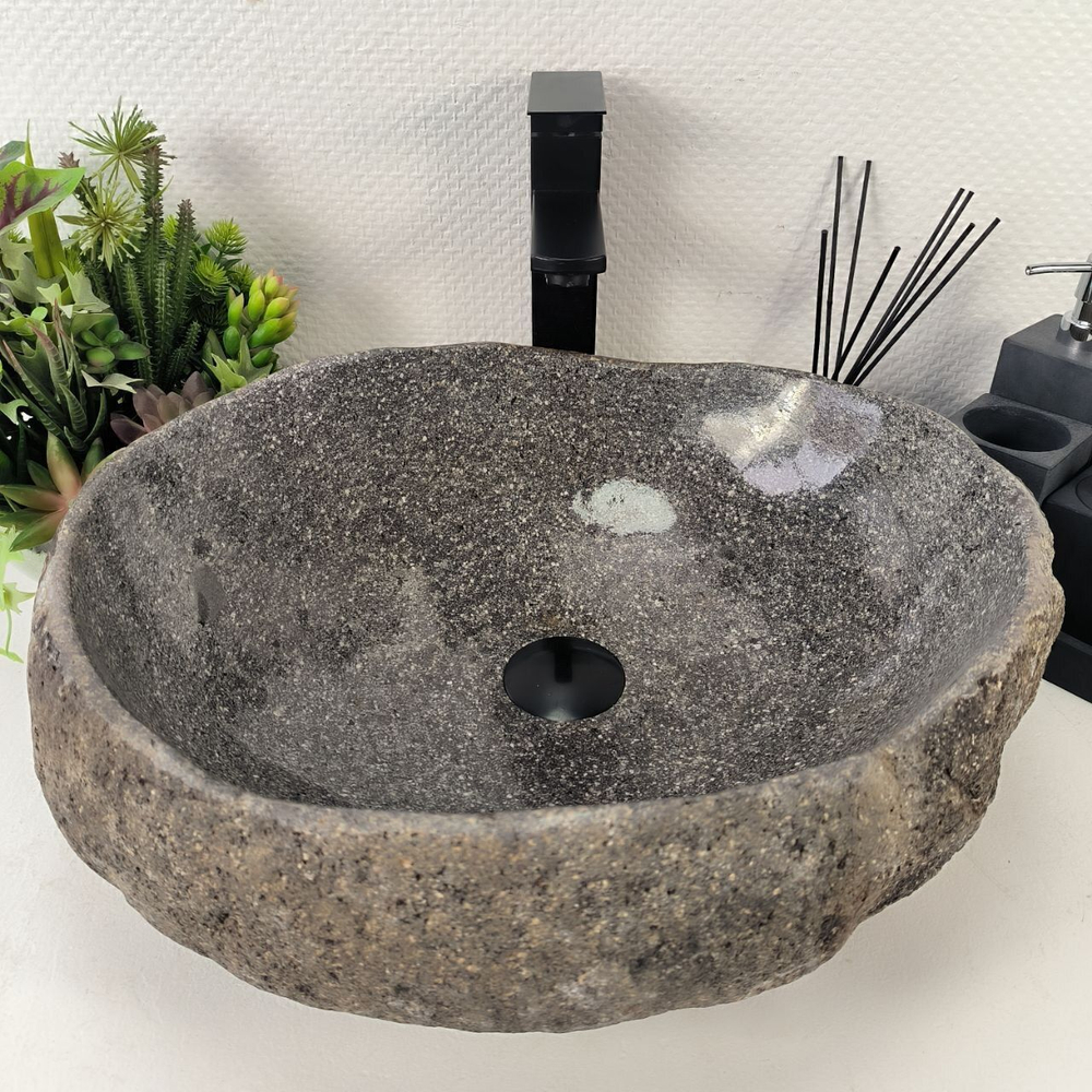 Каменная раковина из речного камня RS-05014 (47*44*15) 0856 из натурального камня