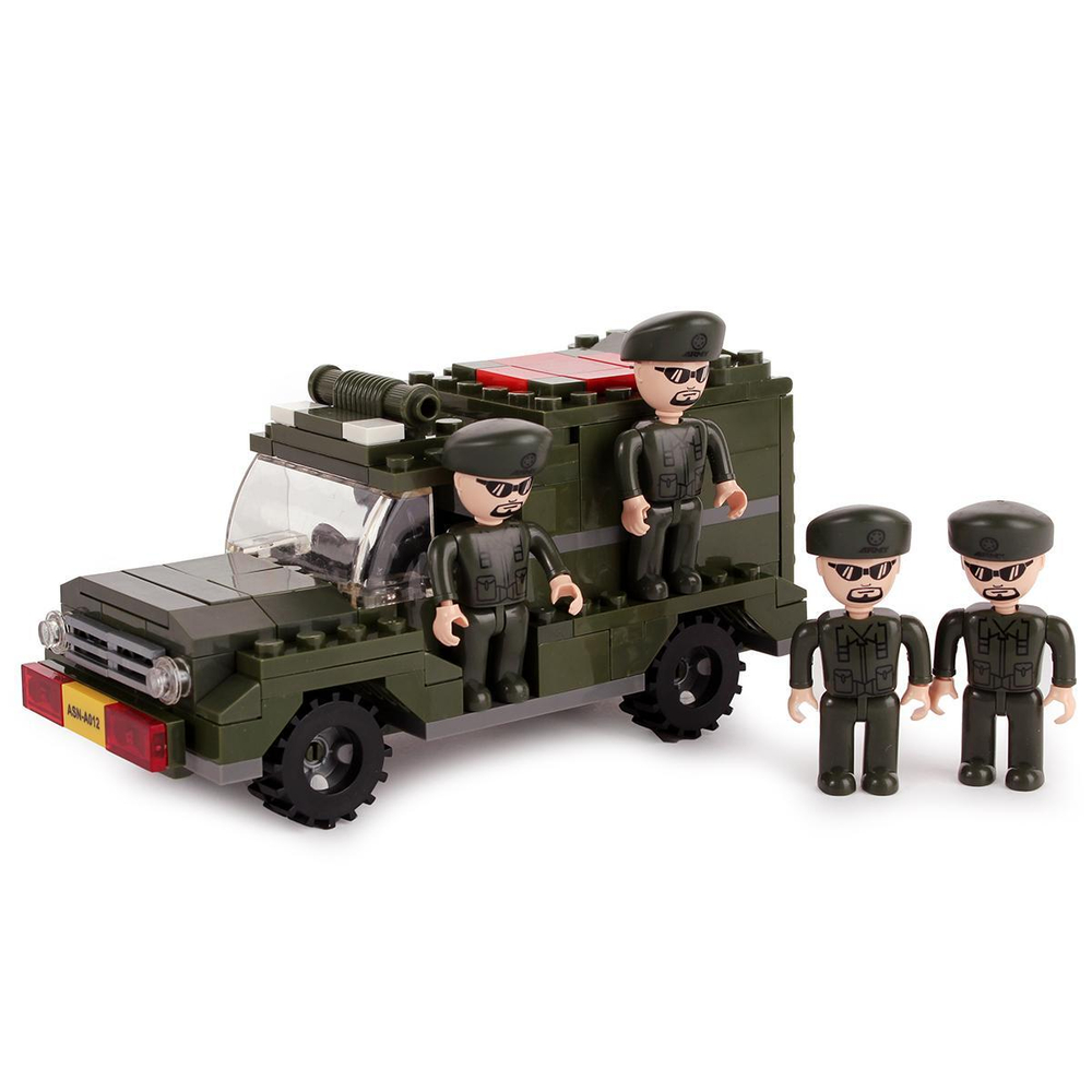 Конструктор блочный Аусини Армия 185дет., коробка 22409