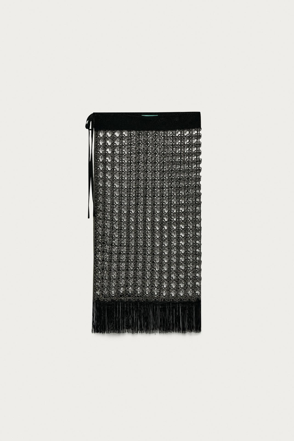 ZARA X MARISA BERENSON ЮБКА-ПАРЕО С ВЫШИВКОЙ, ЧЕРНЫЙ