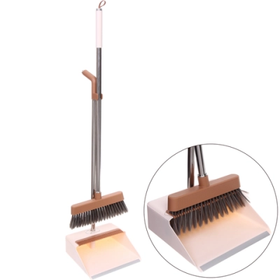 Набор для уборки, щетка для пола с совком «Люкс» персиковый 1130