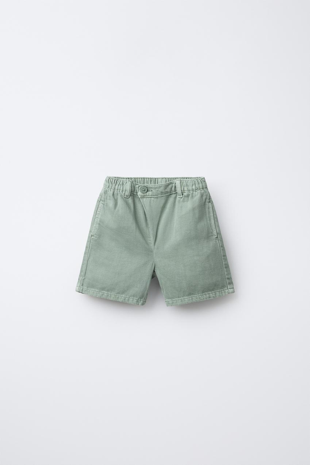 ZARA ШОРТЫ-БЕРМУДЫ С ПЕРЕКРЕСТНЫМ ПОЯСОМ, ЦВЕТ МОРСКОЙ ВОЛНЫ