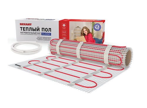 Теплый пол REXANT Classic -0,5-75 0,5м2 75Вт (мат 0,5х1,0м)