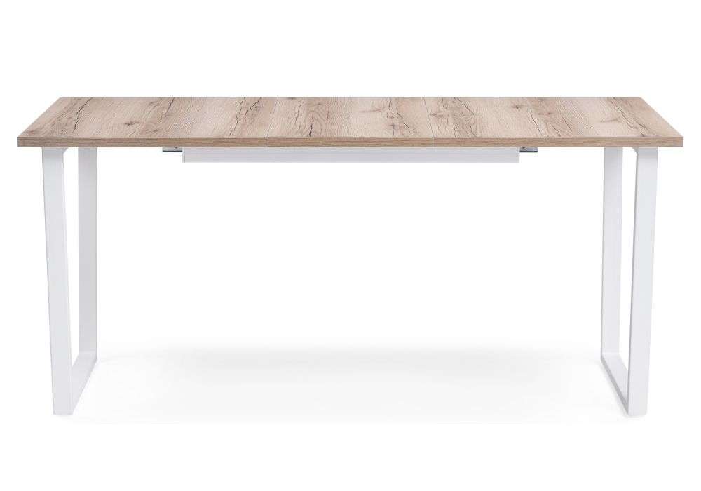 Стол раскладной Лота Лофт 120(160)х75х75 25 мм дуб делано светлый / матовый белый