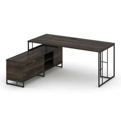 Rift Direct Стол руководителя на опорной тумбой RF.SRT-25 (L) Дуб Мали/Металл Черный/Черный Ручки 17