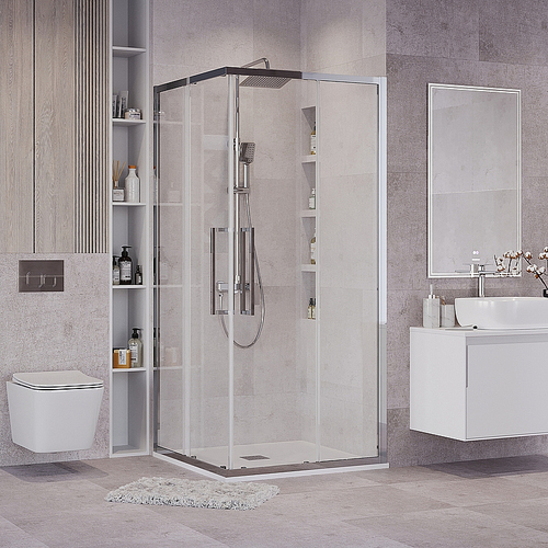 Душевой уголок Grossman Cosmo 90х90 300.K33.02.9090.10.00 стекло прозрачное/профиль хром