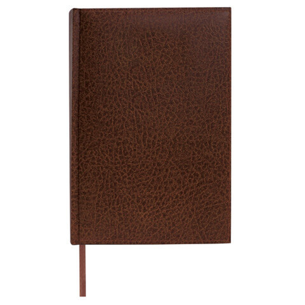 Ежедневник недатированный А5 (138х213 мм) BRAUBERG "Profile", балакрон, 136 л., коричневый, 123428