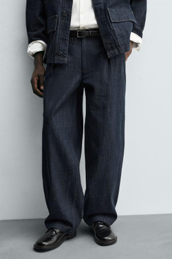 ZARA ДЖИНСЫ ЧИНОС BARREL FIT, ИНДИГО