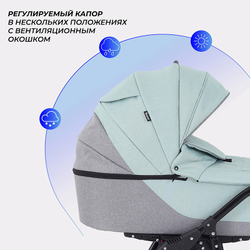 Детская коляска Rant Siena New 2 в 1 10 серый-ментоловый