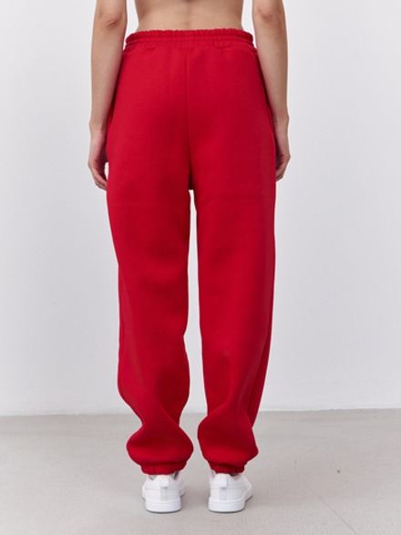 Брюки женские с начесом (красный)