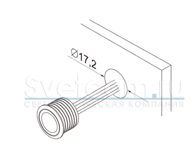 Сенсорный диммер (выкл) встраив. DKs-3-12/24, IP20, 12В/60Вт, 24В/100Вт, D=20мм, каб.1м, черный
