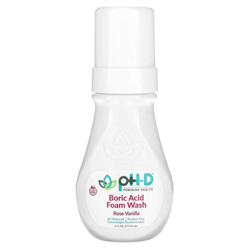 pH-D Feminine Health, пенка для душа с борной кислотой, розовая ваниль, 177,44 мл (6 жидк. унций)