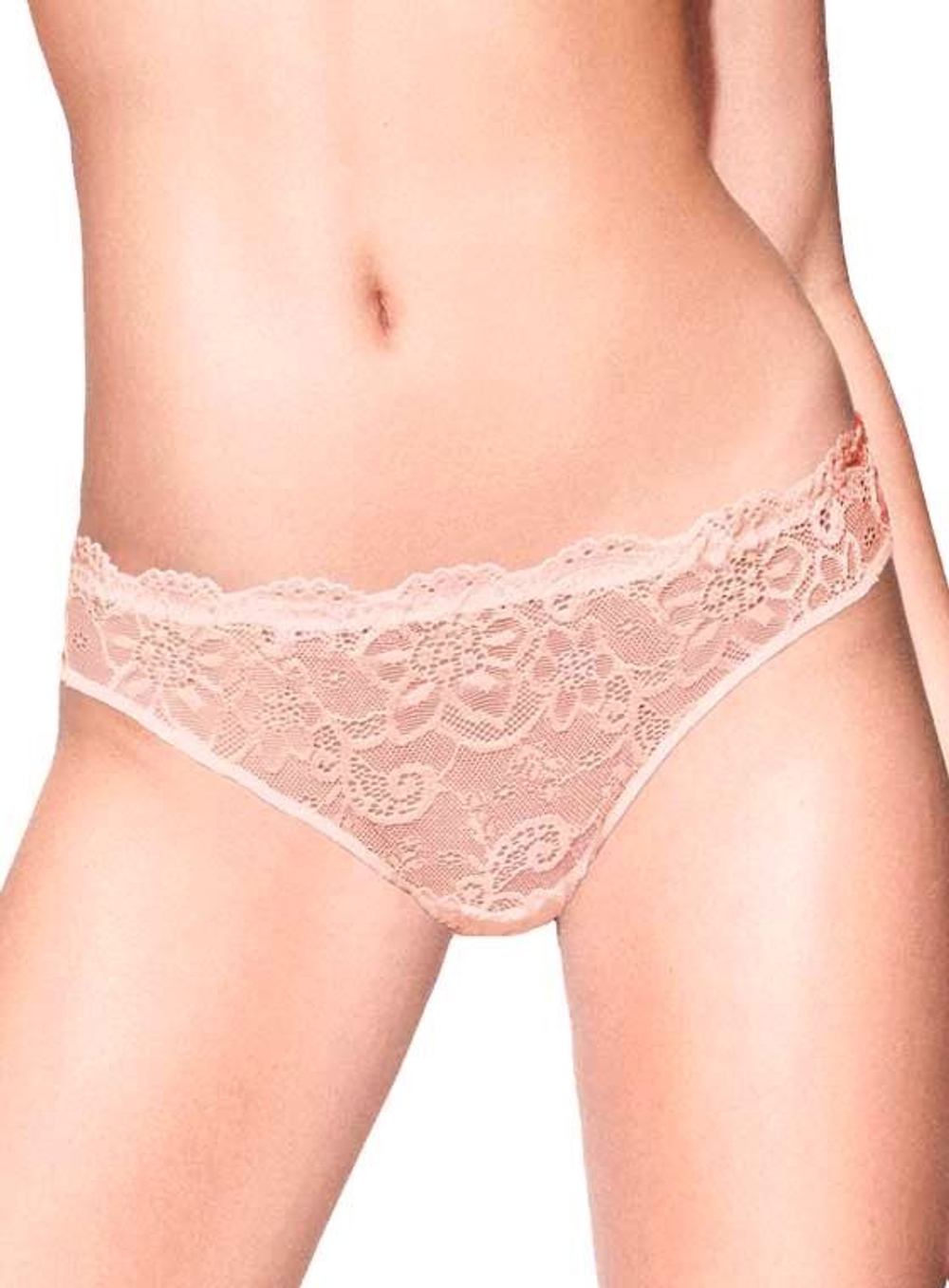 Трусики-слипы из цветного кружева (Размер: 3 размер) (Цвет: персиковый)