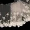 Вышивка на сетке серебристый пион/ромашки (правая) 22 см