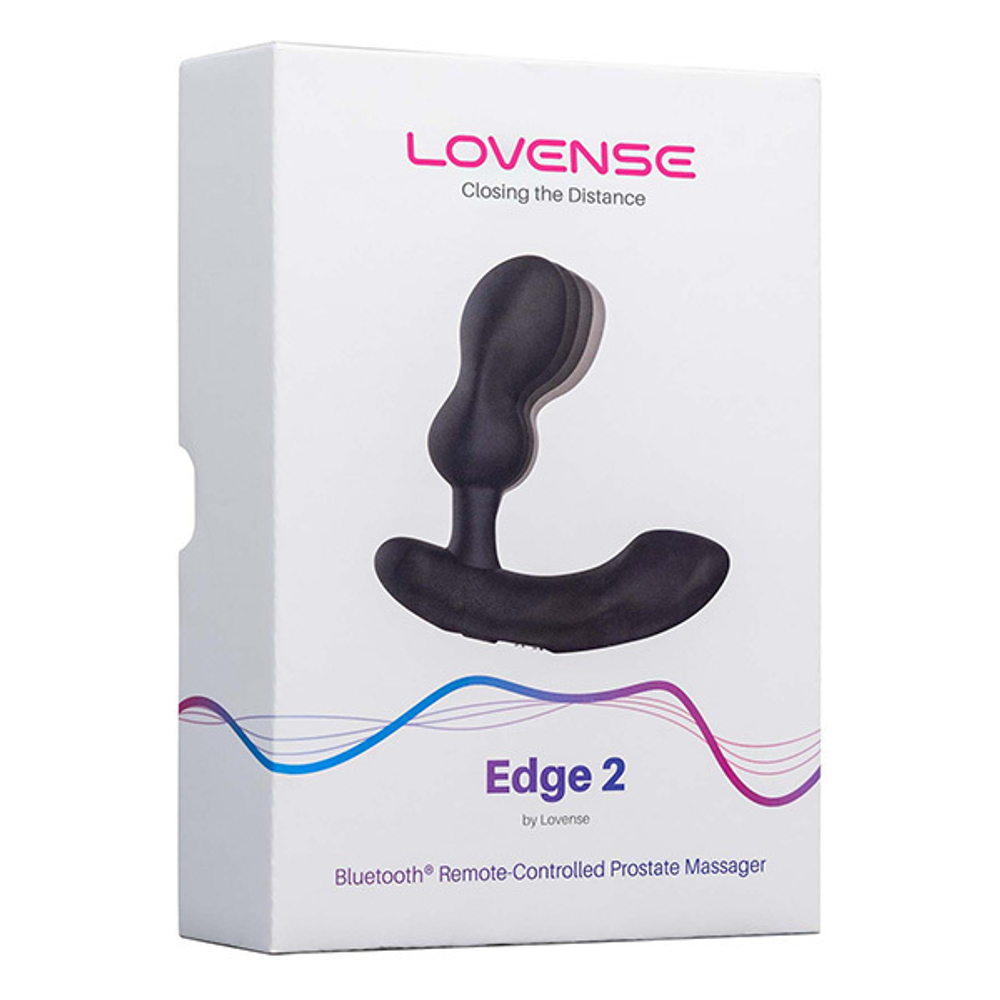 Черный вибромассажер простаты 12,4см с управлением через приложение Lovense Edge 2 Smart Prostate Massager Black