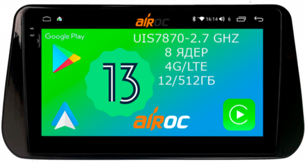 Магнитола для Hyundai Santa Fe 2020+ - AIROC 2K AU-2039 на Android 13, TS20, 12/512Гб, SIM-слот
