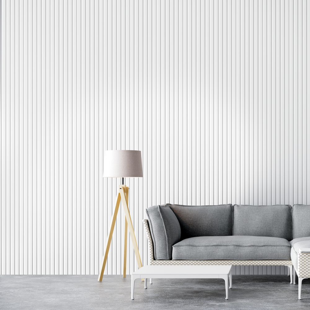 Панель Стеновая Реечная МДФ Stella Beats Standart Белый 2700x119x16 (4шт.упак.)