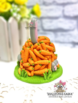 Силиконовая форма Зайчик в морковках