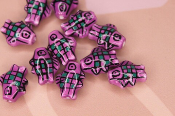 Бусина керамика 15х12 мм фиолетовая