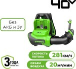 Воздуходувка аккумуляторная GREENWORKS 2408107 40V, ранцевая без АКБ и ЗУ