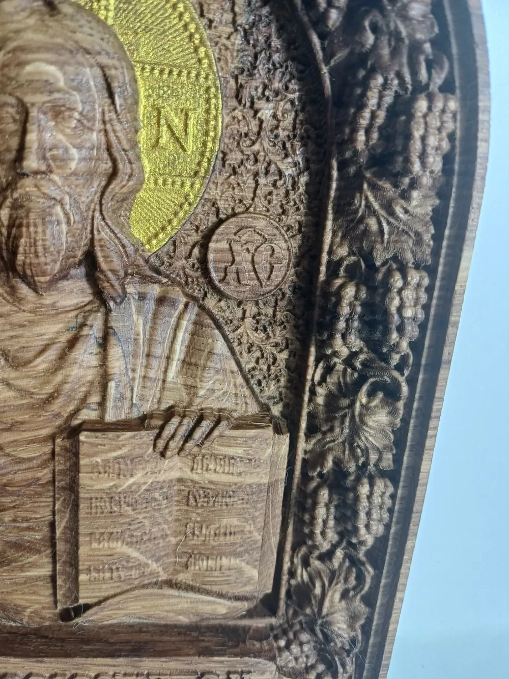 Освященная Икона «Господь Вседержитель» из дуба 19×14 см