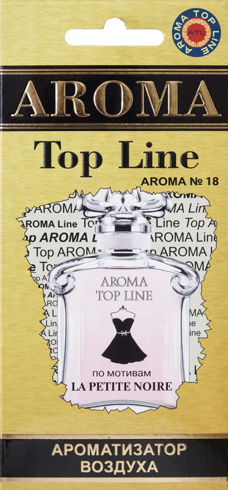 Ароматизатор для автомобиля AROMA TOP LINE №18 LA PETITE ROBE NOIRE картон