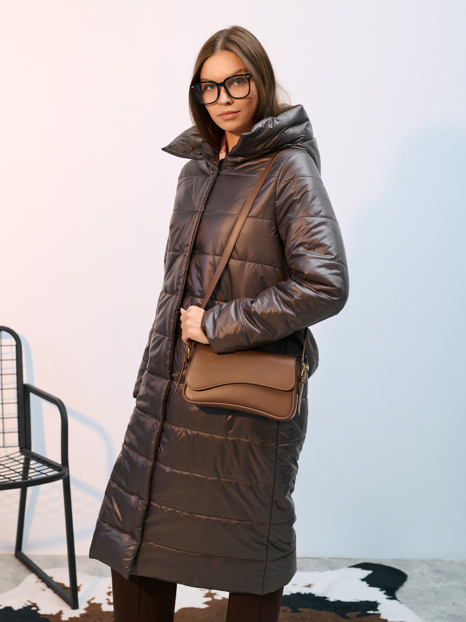 Пальто  демисезонное "Анель" коричневый