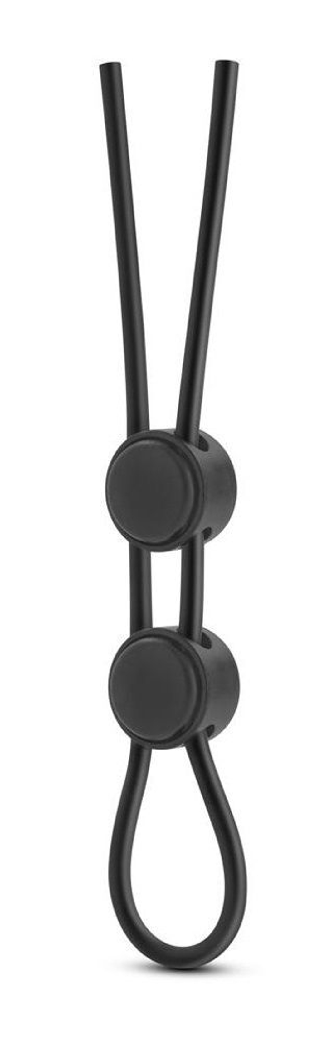 Черное двойное эрекционное лассо Silicone Double Loop Cock Ring (Цвет: черный)