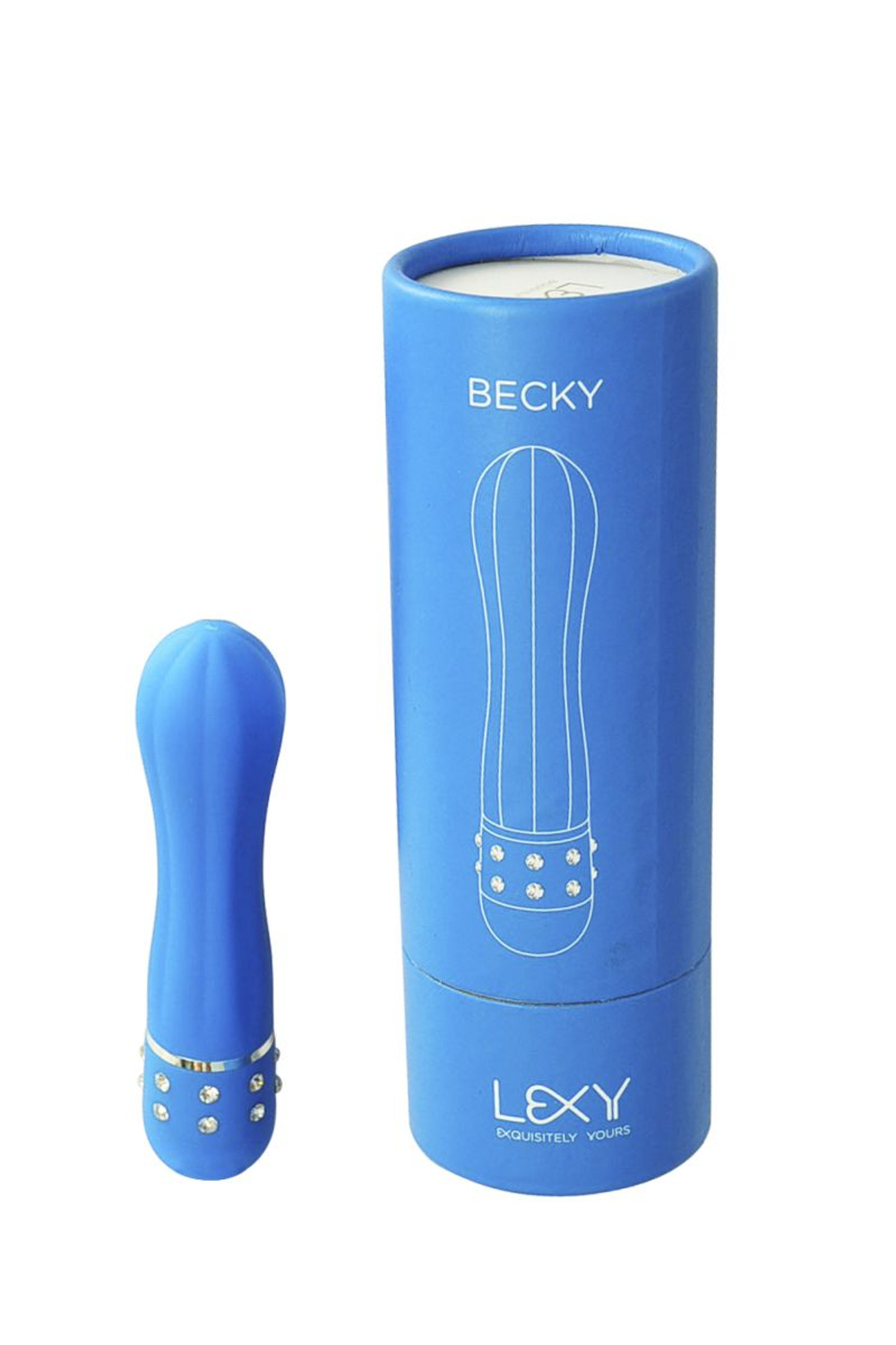 Синий вибратор Becky - 11,5 см. (Цвет: синий)