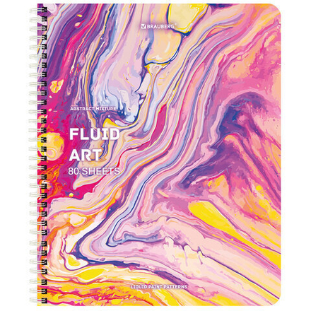 Тетрадь А5 80 л. BRAUBERG гребень, клетка, обложка картон, "Colorful Art", 404414, 1шт