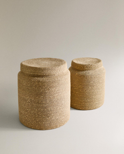 Zara Home Корзина из морской травы, цвет бежевый, 34 см