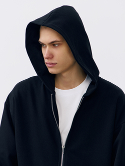 Худи зип с начесом (черный)