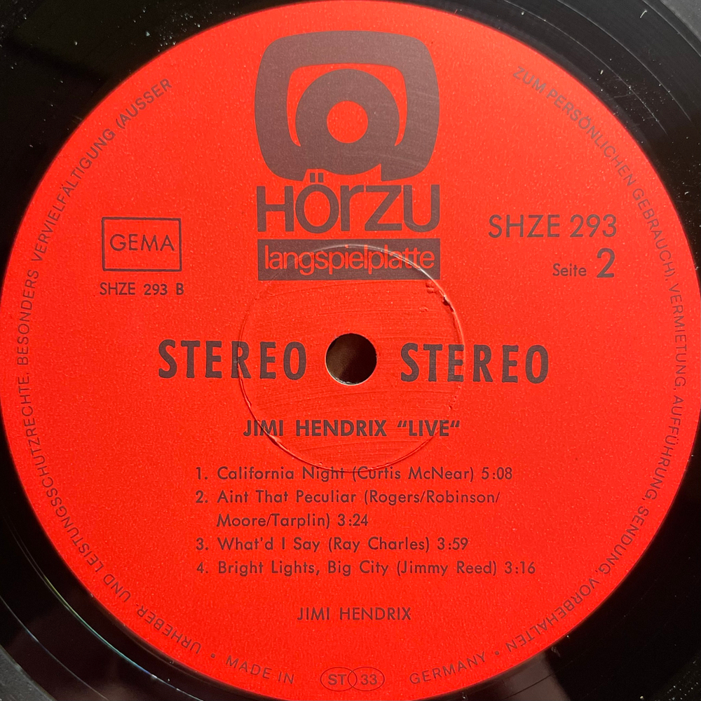 Jimi Hendrix ‎– Live (Германия 1979г.)