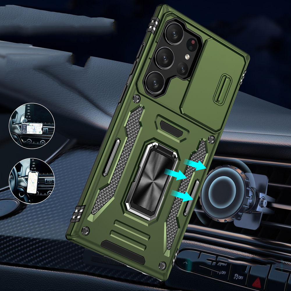 Чехол Safe Case с кольцом и защитой камеры для Samsung Galaxy S25 Ultra