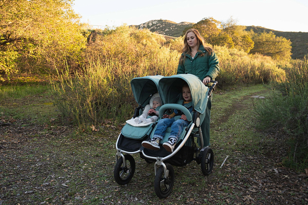 Прогулочная коляска для двойни Bumbleride Indie Twin Sea Glass