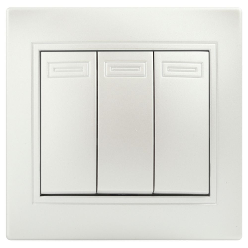 Выключатель Intro Plano 1-106-06 тройной, 10А-250В, IP20, СУ, перламутр