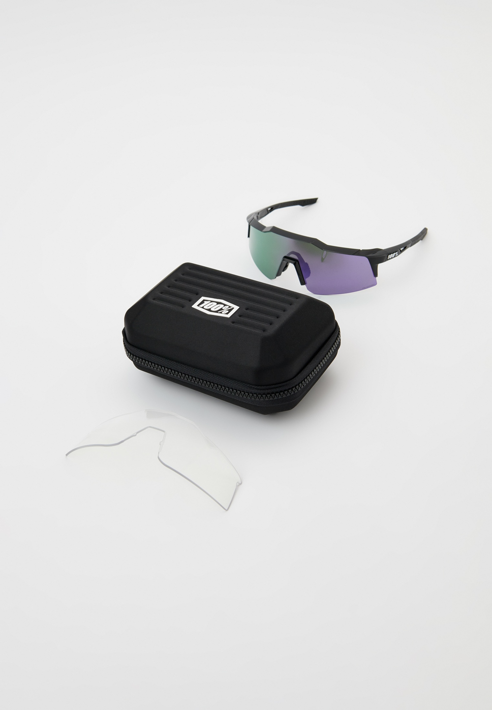 Спортивные очки с диоптриями 100% SPEEDCRAFT SL Polished Black - HiPER Lavender Mirror Polarized Lens