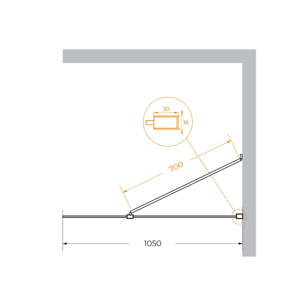 Душевая перегородка Cezares LIBERTA-L-1-TB-105-C-Cr