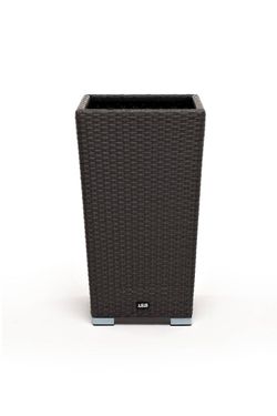 "Капучино" кашпо для цветов плетеное из искусственного ротанга, цвет графит