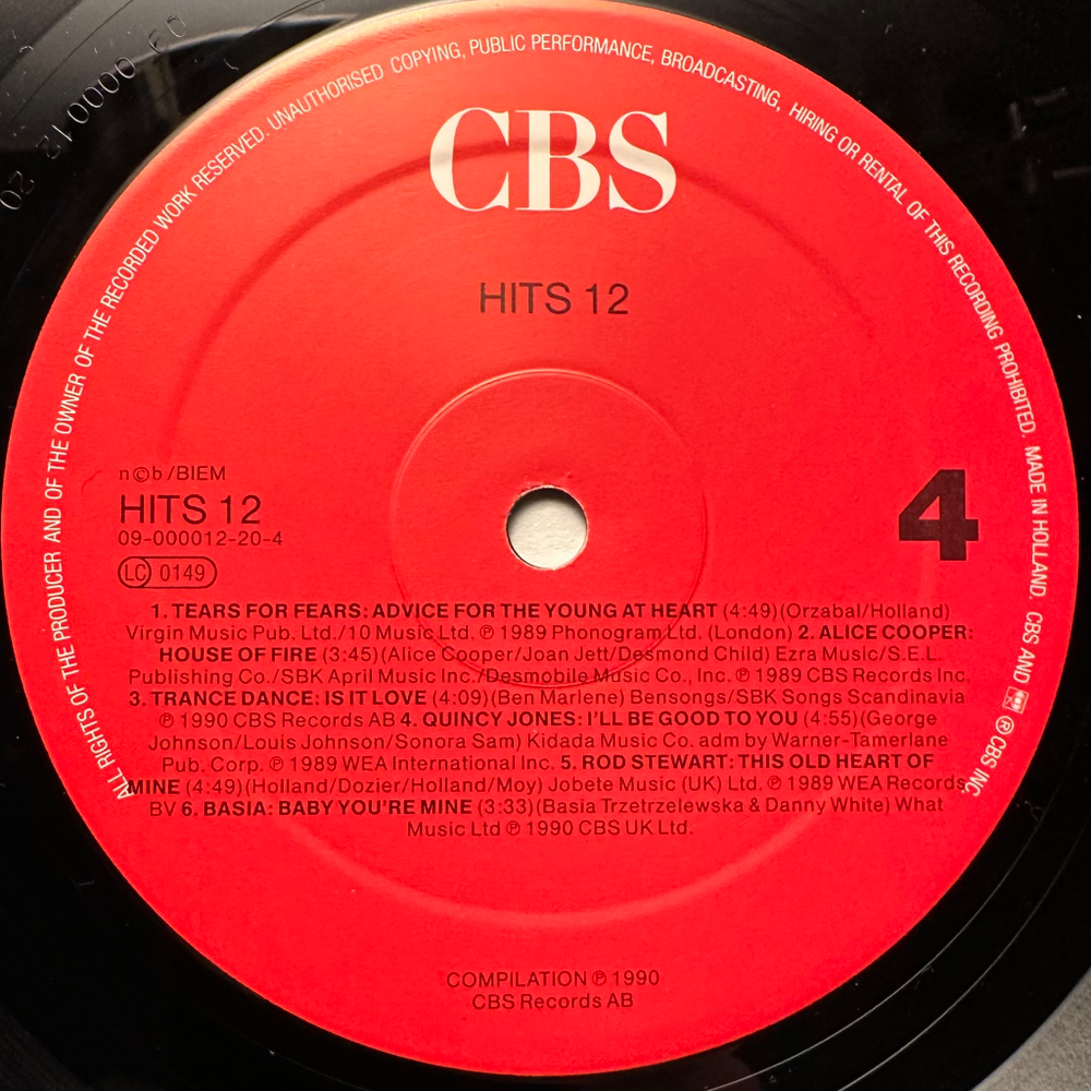 Сборник Hits 12 2LP (Голландия 1990г.)