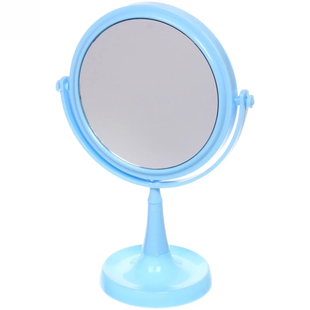 Зеркало настольное на ножке «Beauty», матовое, круг, микс 3 цв, 25,5см, d-15см