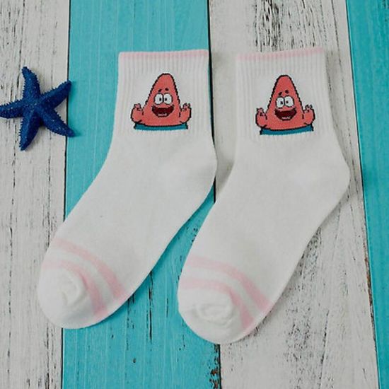 Носки Губка Боб "Патрик Стар", р-р 35-38 (белый/розовый)