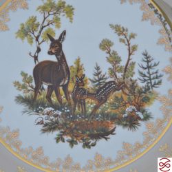 Блюдо круглое Crown Aristokrat Охота бежевая 27 см