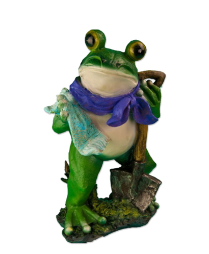 Лягушка с лопатой (полистоун)