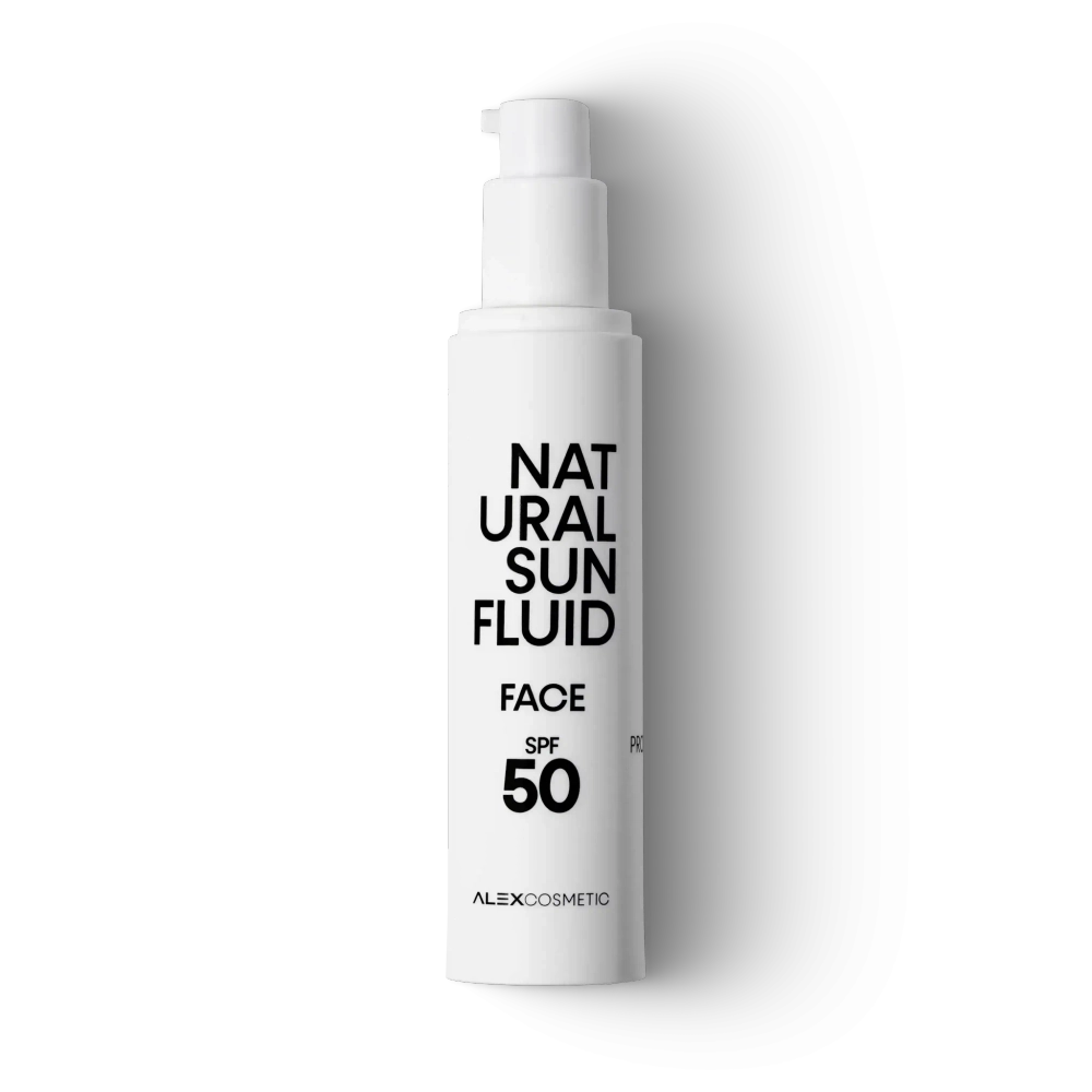 NATURAL SUN FLUID FACE SPF 50 - Солнцезащитный флюид для лица с 100% минеральным UV-фильтром, 50 мл