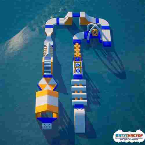 Коммерческий надувной аквапарк на воде «Акула-парк» 38х8х4 м