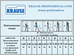TRIBILO Универс. лестница их трёх частей с доп. функцией, 3 х 10 (129765)