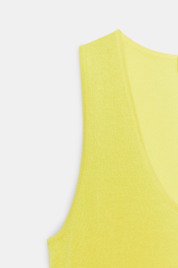 ZARA ТОП ИЗ ТОНКОГО ТРИКОТАЖА, ЖЕЛТЫЙ