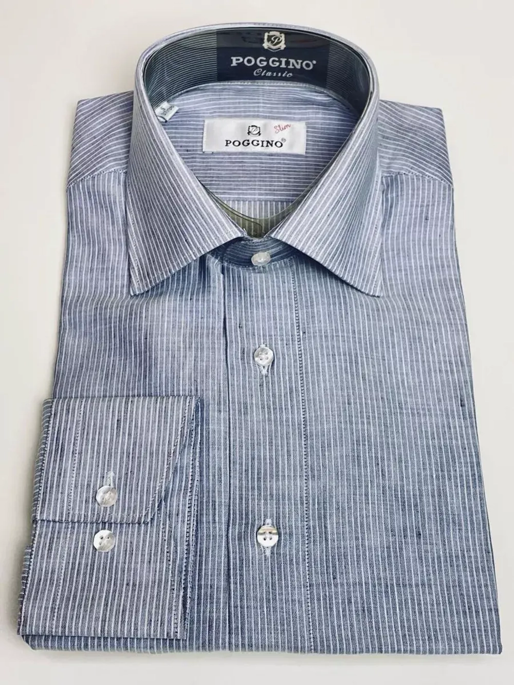 Рубашка с длинным рукавом приталенная