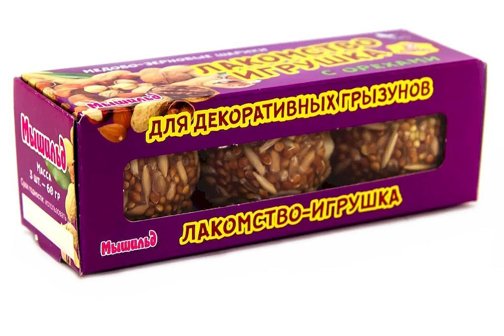 Медово-зерновые шарики лакомство-игрушка служит прекрасным развлечением в клетке, а так же вкуснейши